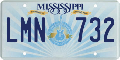 MS license plate LMN732