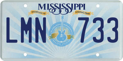 MS license plate LMN733