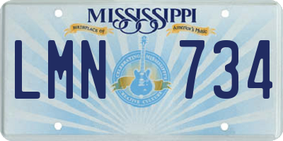 MS license plate LMN734