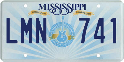 MS license plate LMN741