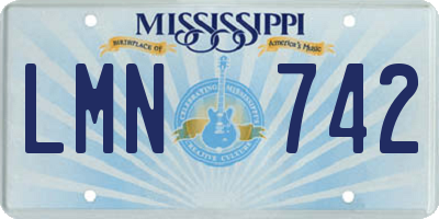 MS license plate LMN742