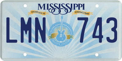 MS license plate LMN743
