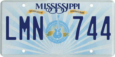 MS license plate LMN744