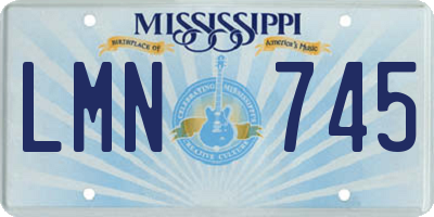 MS license plate LMN745