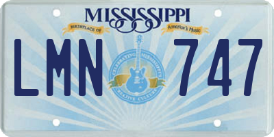 MS license plate LMN747