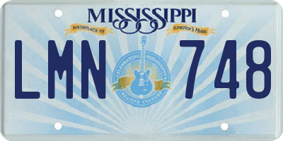 MS license plate LMN748