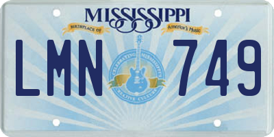MS license plate LMN749