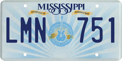 MS license plate LMN751