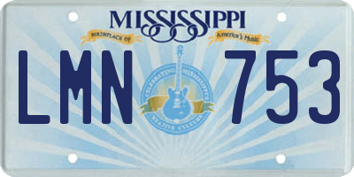 MS license plate LMN753