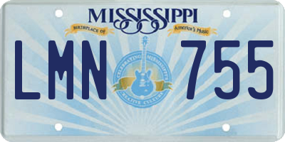 MS license plate LMN755