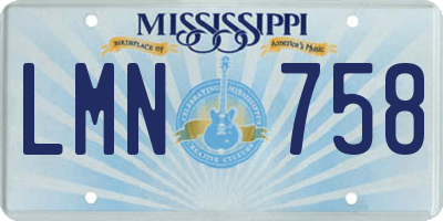 MS license plate LMN758