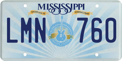 MS license plate LMN760