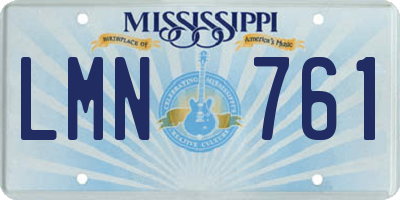 MS license plate LMN761
