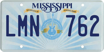 MS license plate LMN762