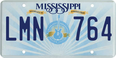 MS license plate LMN764