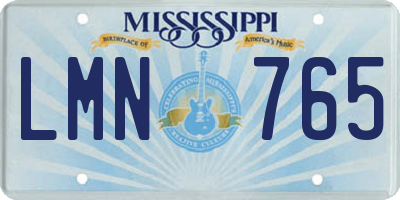 MS license plate LMN765