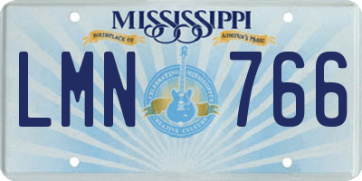 MS license plate LMN766