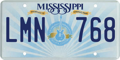 MS license plate LMN768