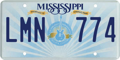 MS license plate LMN774