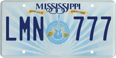 MS license plate LMN777