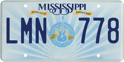 MS license plate LMN778