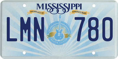 MS license plate LMN780
