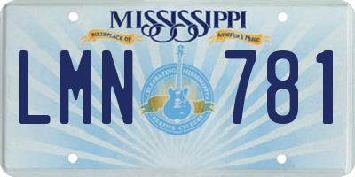 MS license plate LMN781
