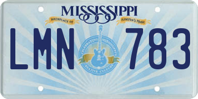 MS license plate LMN783