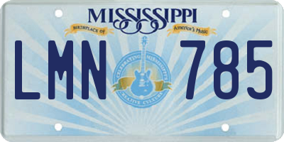 MS license plate LMN785