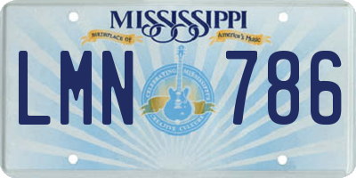 MS license plate LMN786
