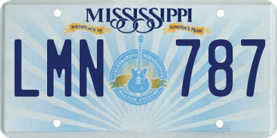 MS license plate LMN787