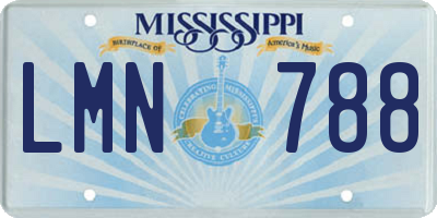 MS license plate LMN788