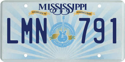 MS license plate LMN791