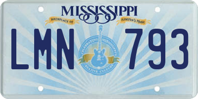 MS license plate LMN793