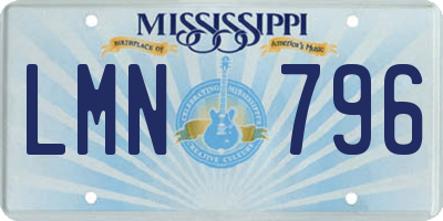 MS license plate LMN796
