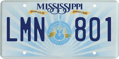 MS license plate LMN801