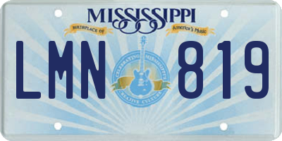 MS license plate LMN819