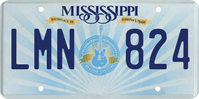 MS license plate LMN824
