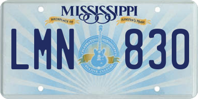 MS license plate LMN830