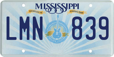 MS license plate LMN839