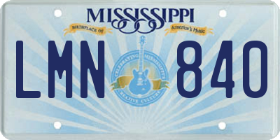 MS license plate LMN840