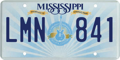 MS license plate LMN841