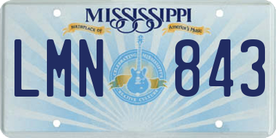 MS license plate LMN843