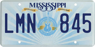 MS license plate LMN845