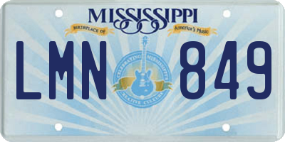 MS license plate LMN849