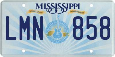 MS license plate LMN858