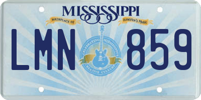 MS license plate LMN859