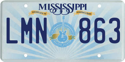 MS license plate LMN863