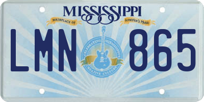 MS license plate LMN865