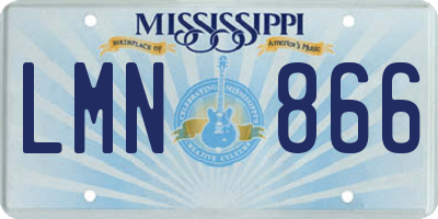 MS license plate LMN866